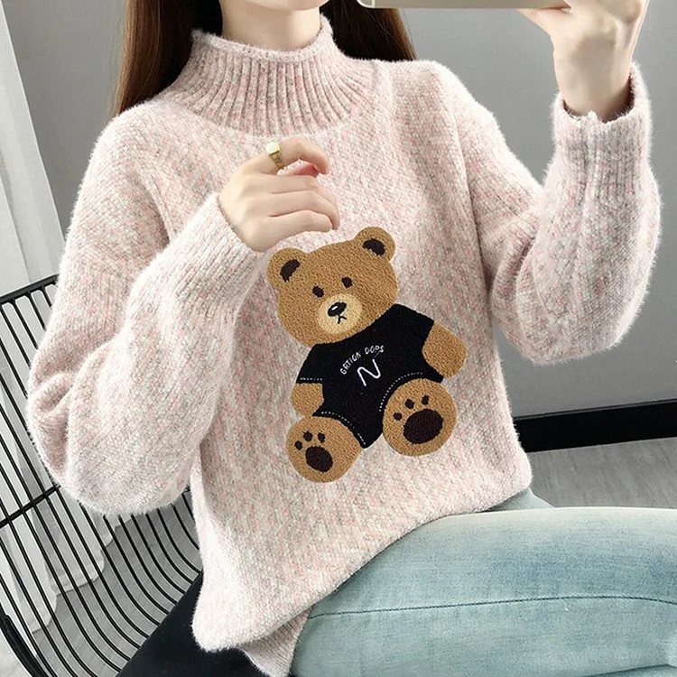 Cartoon Knitted Casual Sweater QueenFunky