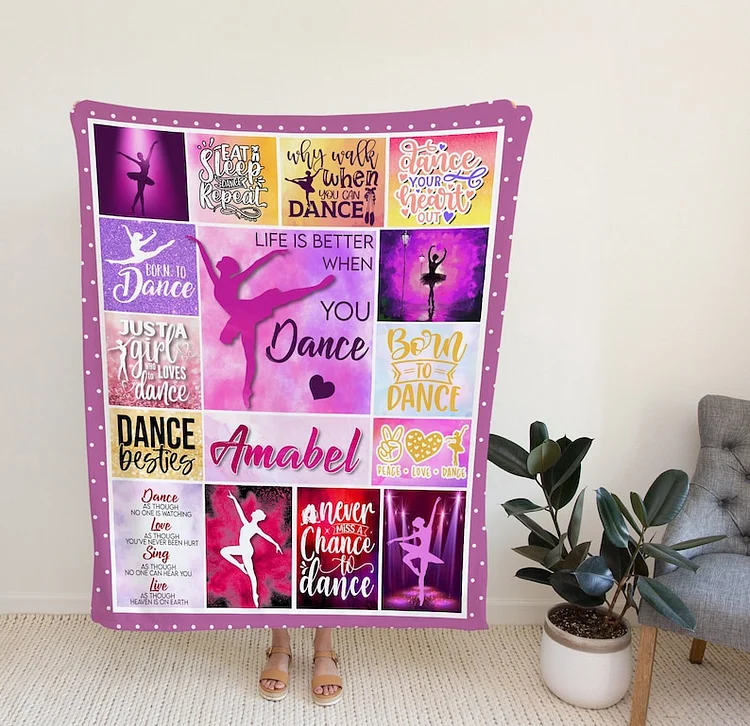 Personalized Dance Blanket For Comfort & Unique|BKKid257[personalized name blankets][custom name blankets]
