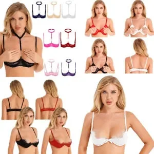pornhint Pornhint Sexy Womens Cupless Underwired Shelf Bra Brassiere Push Up Bra Tops Lingerie