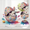 (US Only)2D Flat Easter Egg Bunny DIY Double-Sided Diamond Painting Desktop Decorations