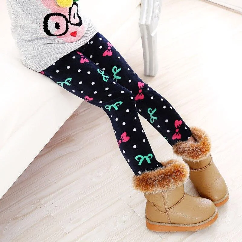 Children Pants Autumn Winter Baby Leggings Colorful Print Flower Butterfly Love Girls Pants