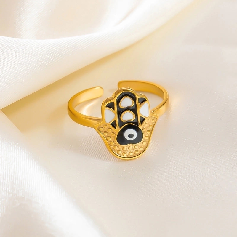 Casual Vacation Classic Style Color Block 304 Stainless Steel Rings