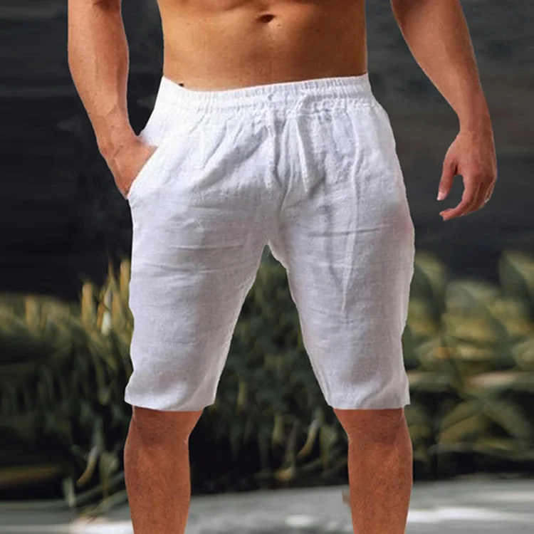 Men's Loose Linen Shorts-inspireuse