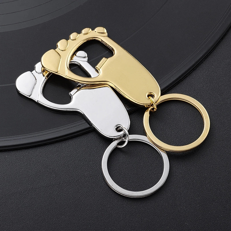 Cute Foot Metal Unisex Keychain