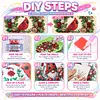 Christmas DIY Special Shape Diamond Painting Pearl Art With Inner Frame Kit 25x25cm(Wreath-wearing Cardinal)