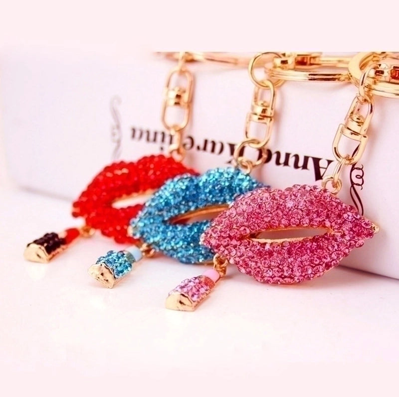 Minimalist Color Block Alloy Inlay Rhinestones Women's Keychain