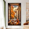 Diamond Painting - Full Round Drill - Window Autumn Scenery(Canvas|40*70cm)