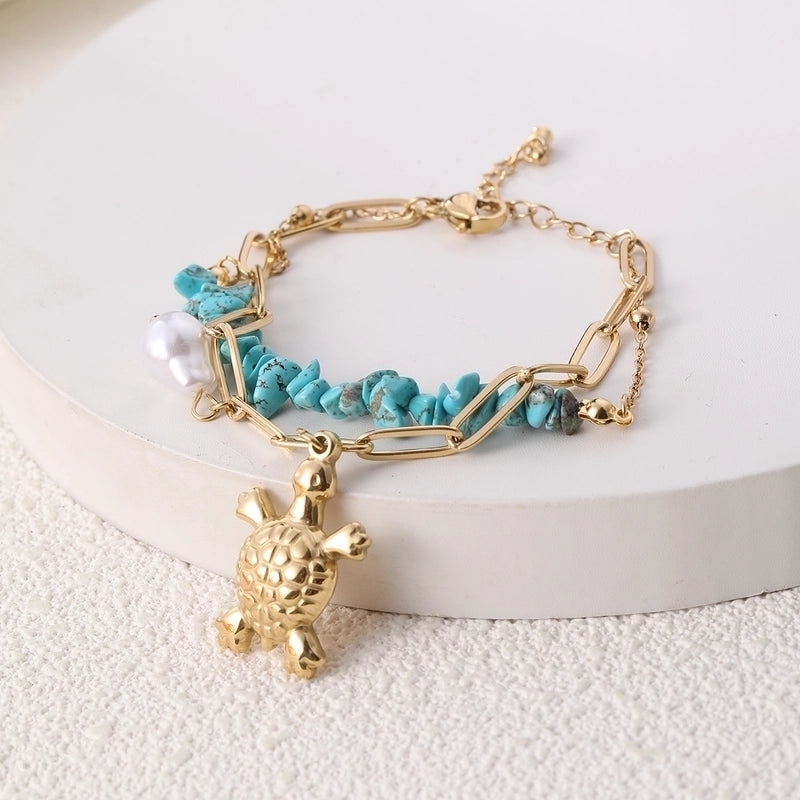 Cute Beach Tortoise 304 Stainless Steel Bracelets In Bulk