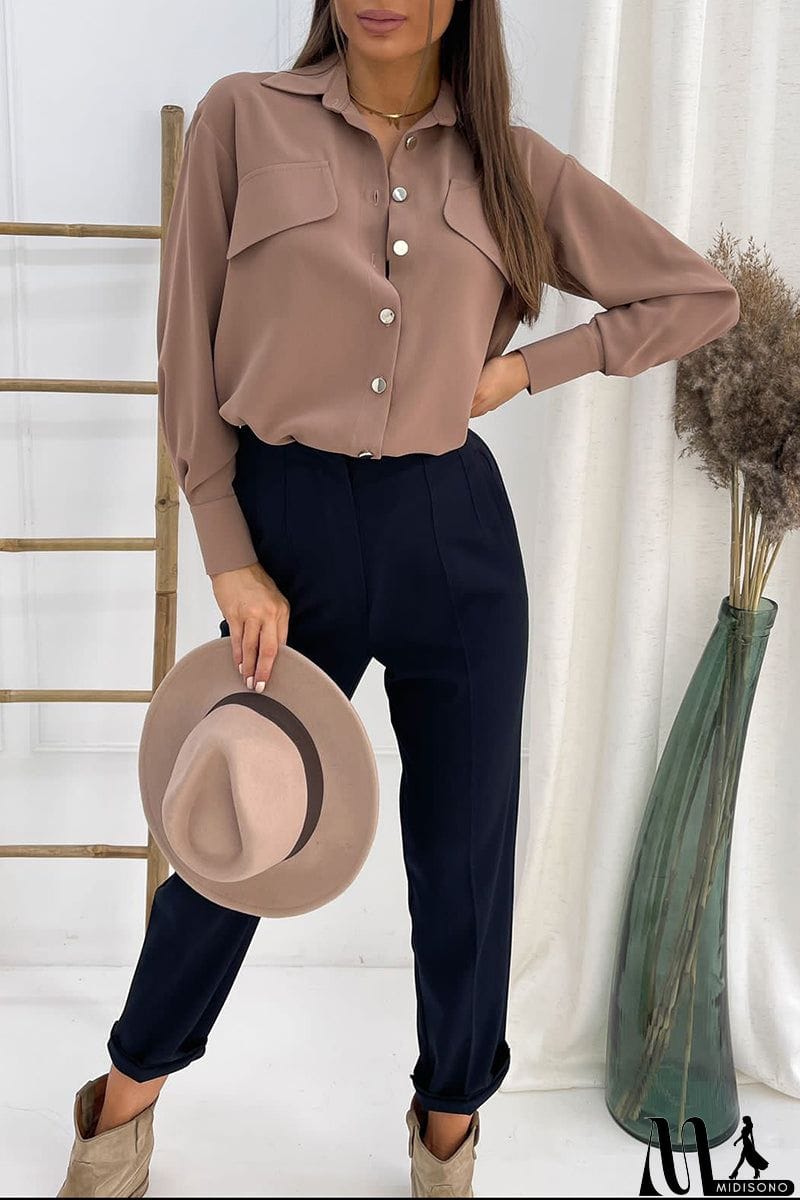 MidiSono - Drop Shoulder Button Shirt