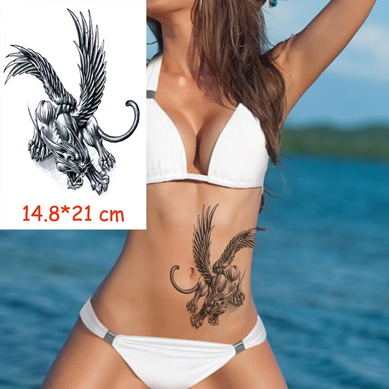 Waterproof Temporary Tattoo Sticker angry wolf mountain tatoo water transfer fake tatoo flash tatto Woman Man kid 14.8*21 cm