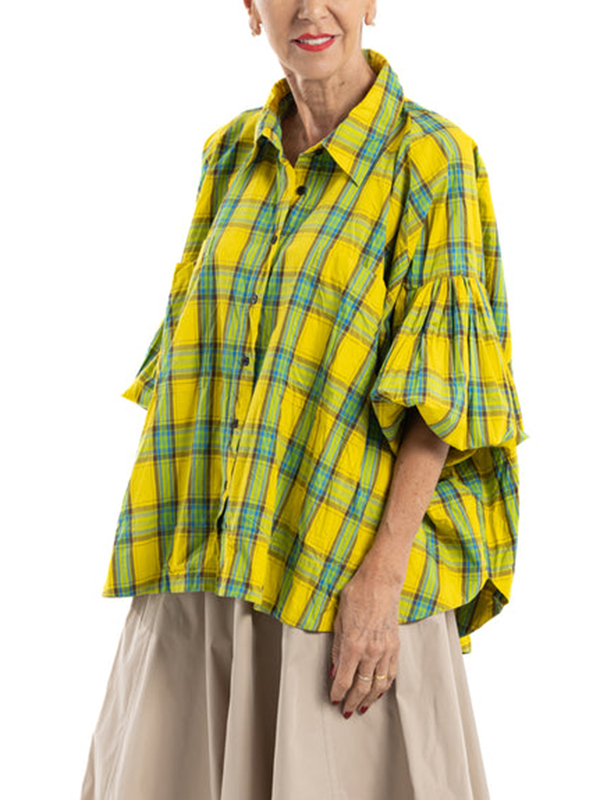 Loose Lapel Striped Single Breasted Blouses