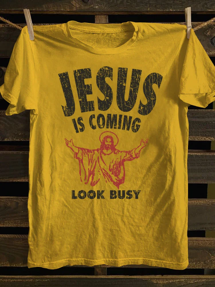 Jesus Is Coming Look Busy 1992 T-shirt