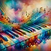 Musical Notes And Piano-11CT Stamped Cross Stitch 40*40cm