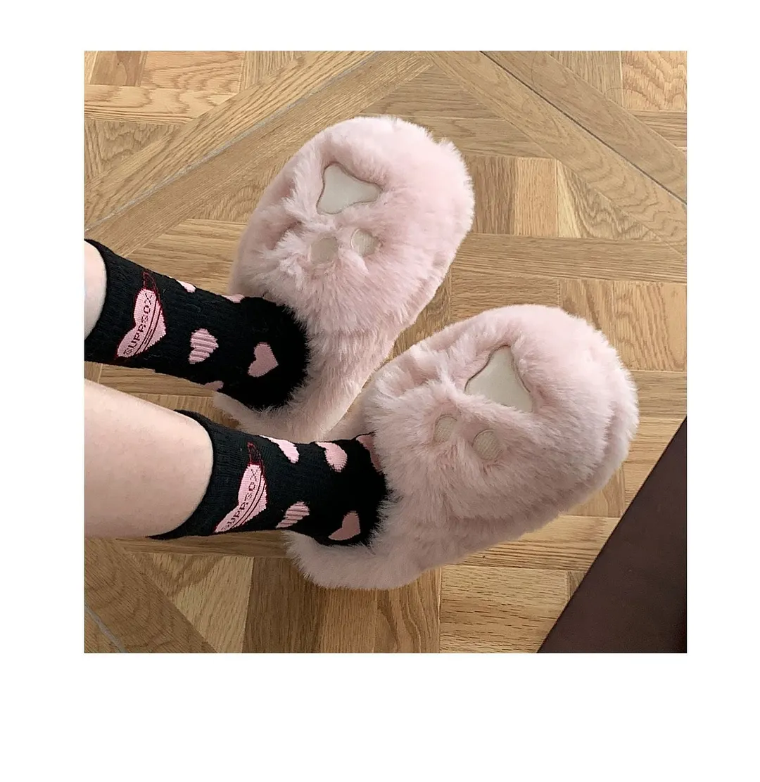 2022 Winter Women Slipper Cat Claw Cotton Home Slippers Warm And Non Slip Indoor Household Plush Slipper For Female