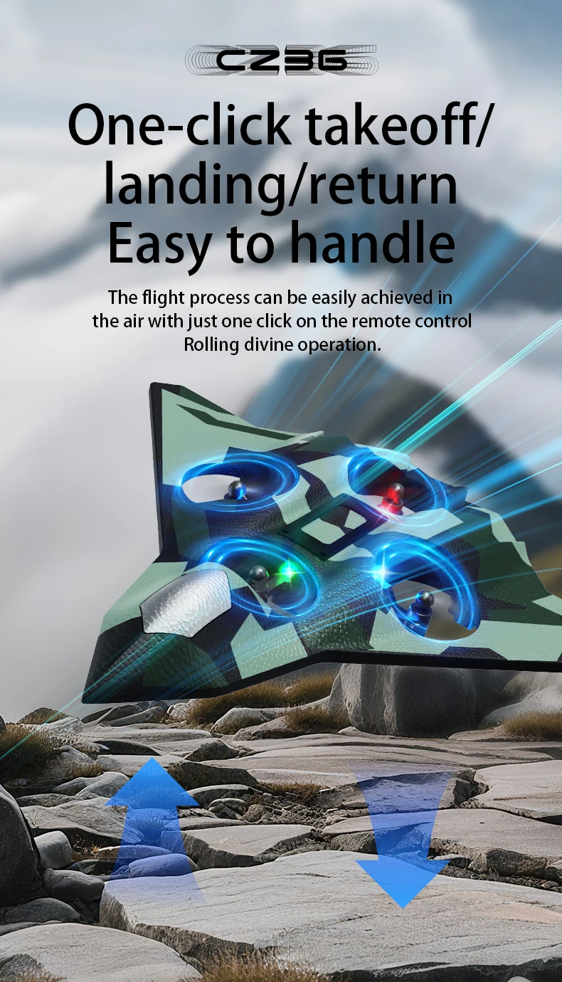 Tegooe Tegooe RC Stunt Glider for Kids - Durable EPP Foam Remote Control Airplane with 24G System