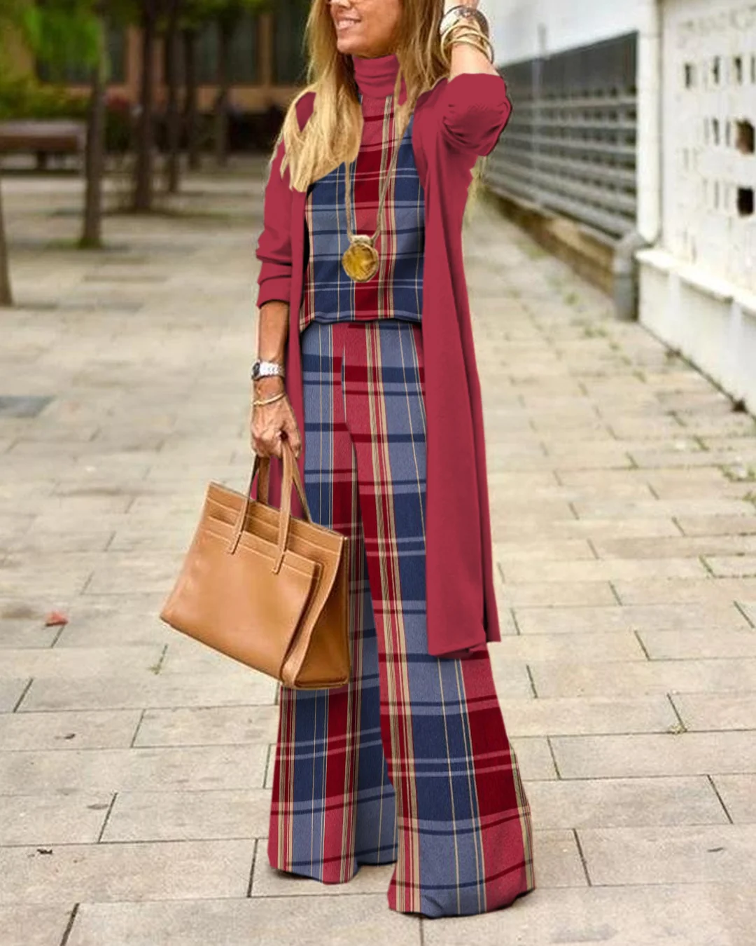 Herringbone Sweater Three-Piece Suit 48b7