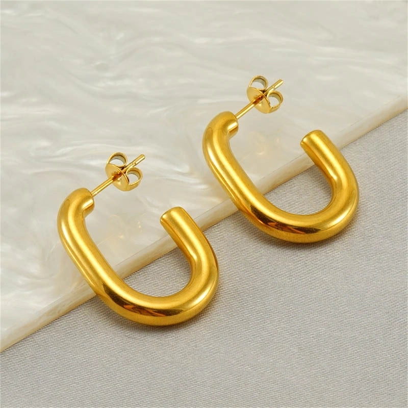 1 Pair Casual Minimalist Geometric 304 Stainless Steel 18K Gold Plated Ear Studs