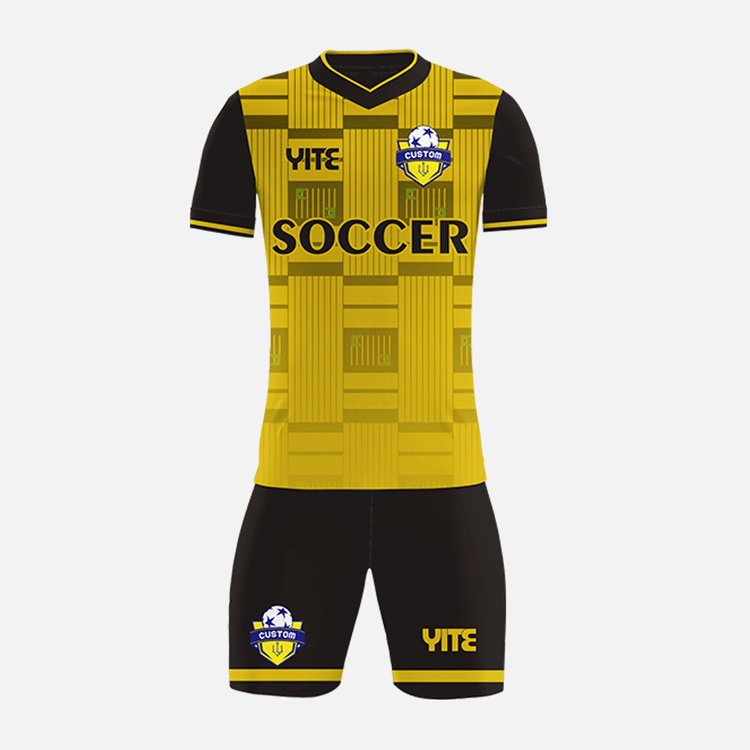 YITE | YTZQ037-Yellow And Black Soccer Uniforms