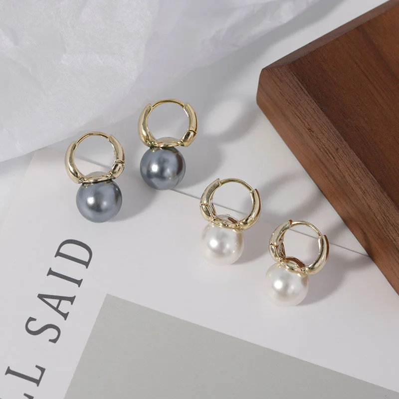 WeaRecall New Cute Pearl Studs Hoop Earrings 