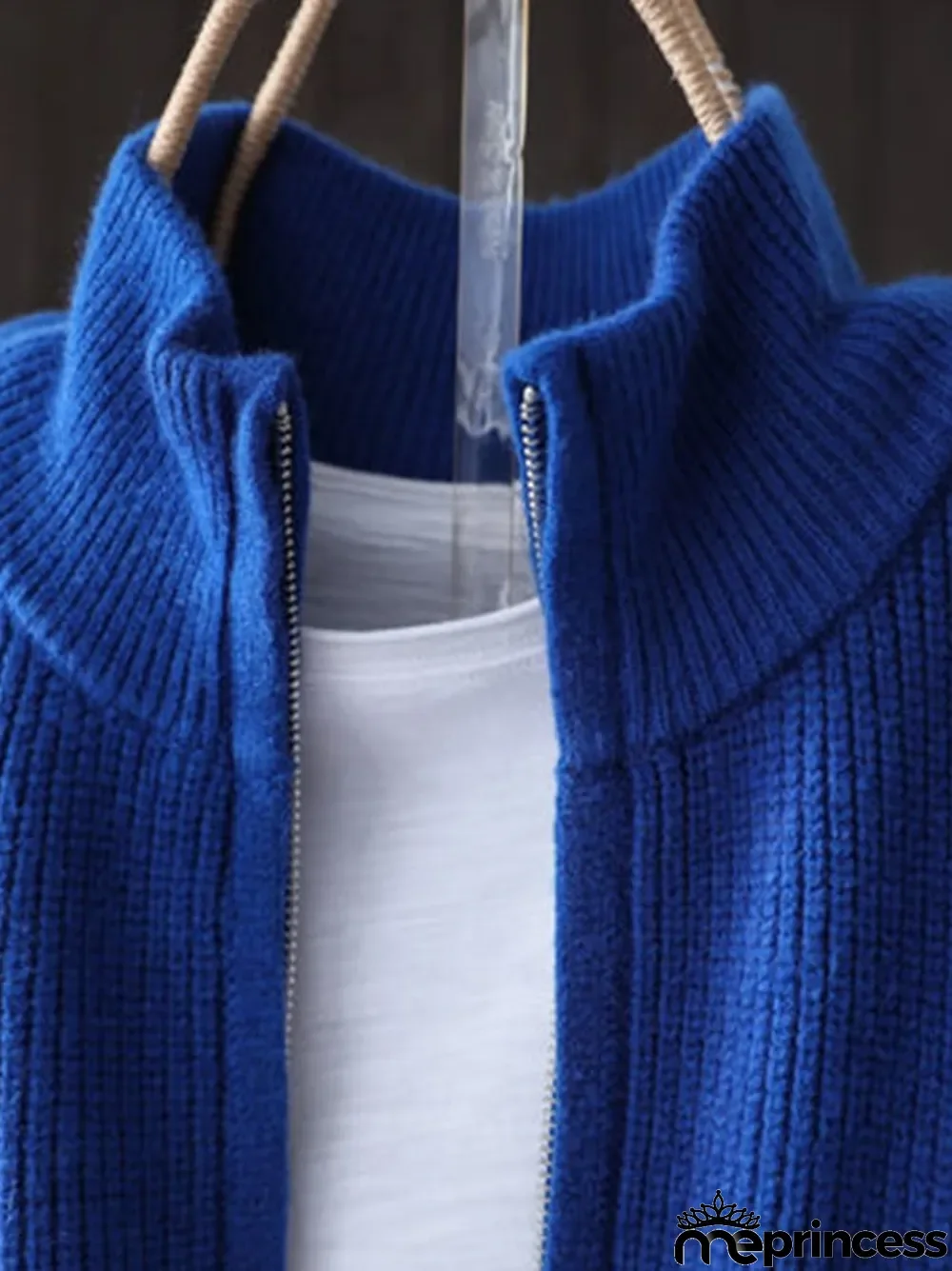 Women's Retro Literary Loose Casual Zipper Cardigan Sweater