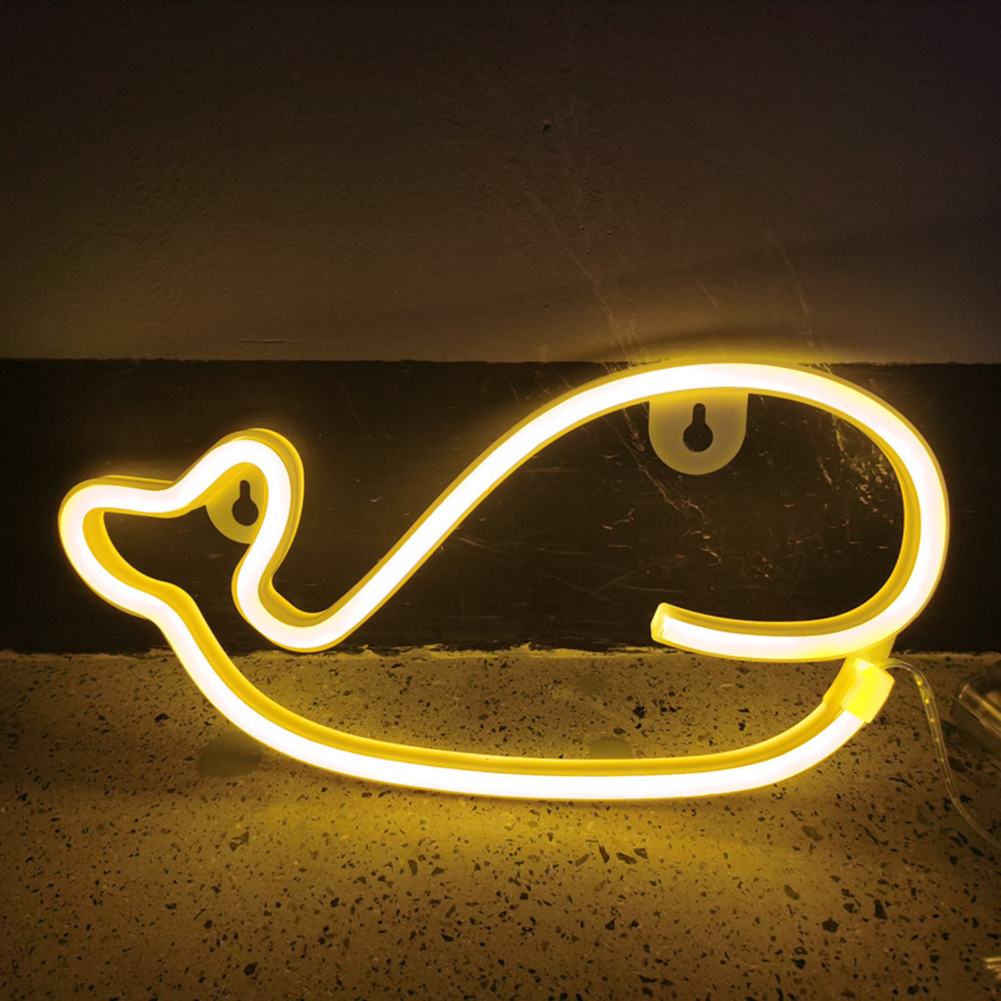 

Dolphin Whale LED Neon Colorful Neon Sign Hanging-Neon Night Light, Warm white, 501 Original