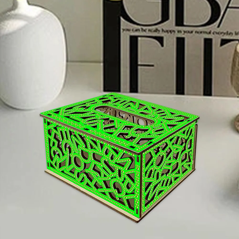 Diamond Painting Paper Towel Holder Napkin Dispenser for Beginners (Green)