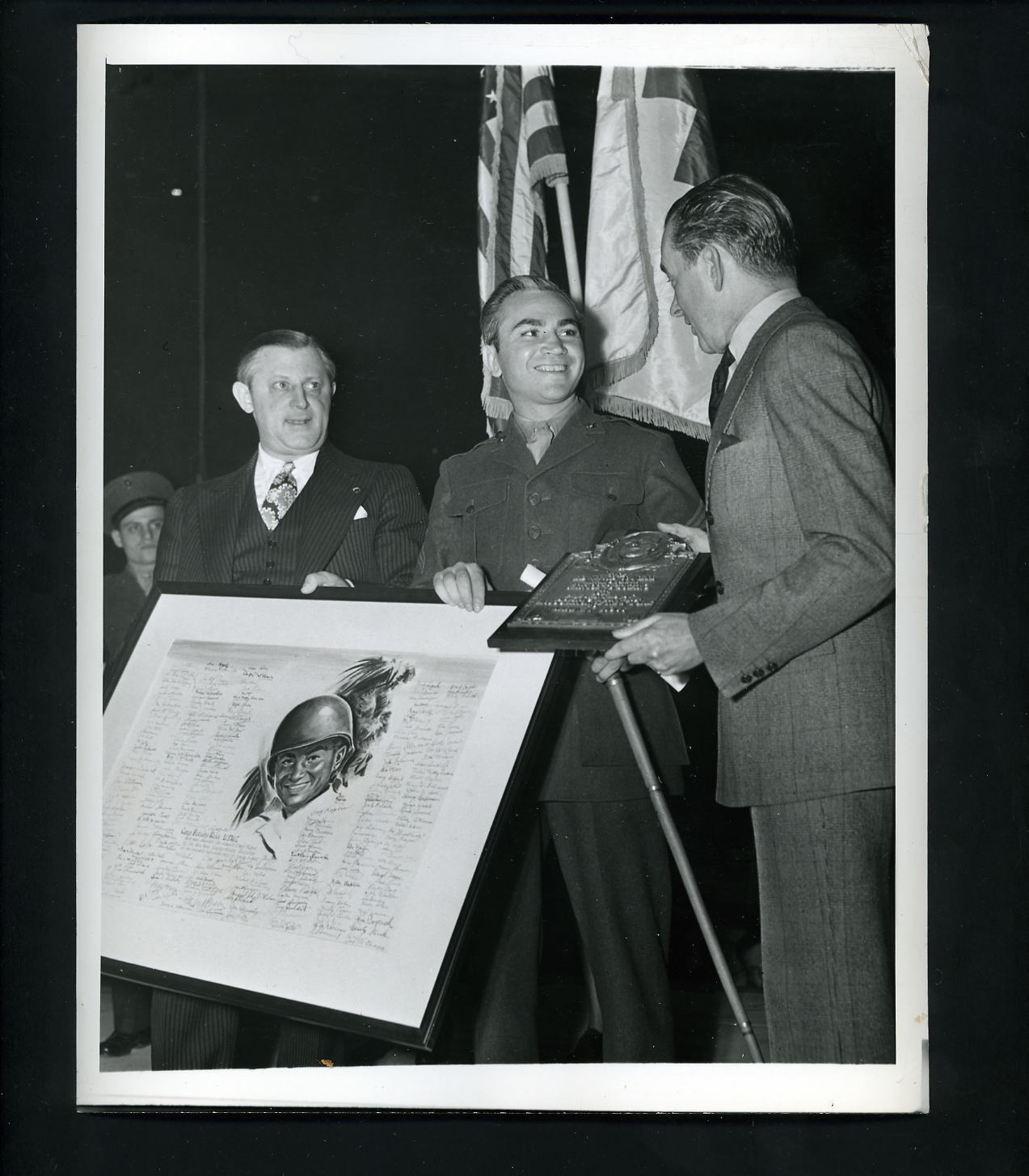 Barney Ross NY Mayor Jimmy Walker Murray Lewin Edward J. Neil 1943 Press Photo Poster painting