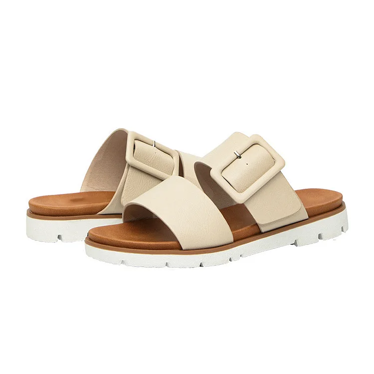 Women's Arch Support Slip On Two Strap Width Sandals  Stunahome.com