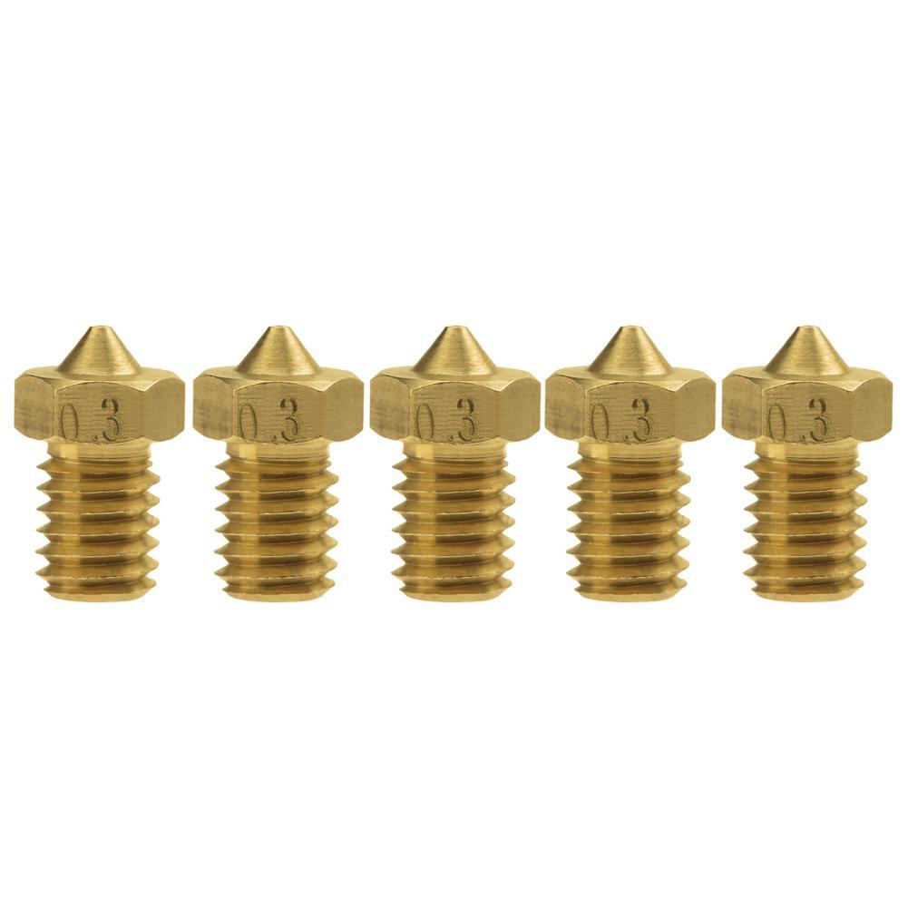 

5pcs E3D-V5 V6 Nozzle M6 Threaded Brass for 1.75mm Filament 3D Printers, 501 Original