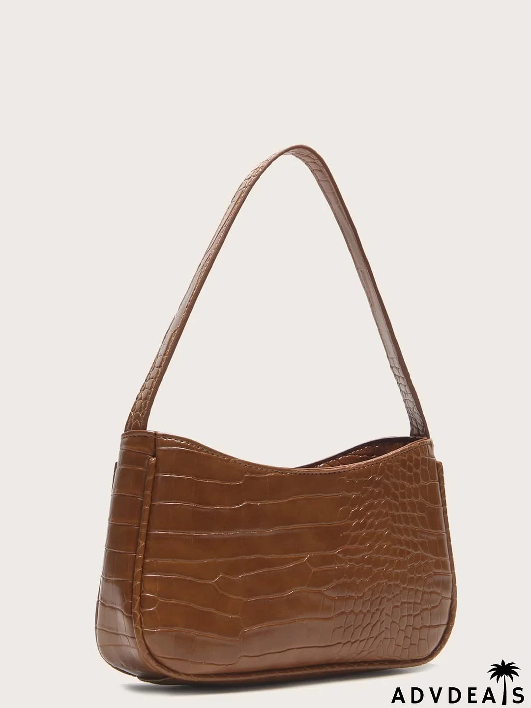 Croc Embossed Shoulder Bag
