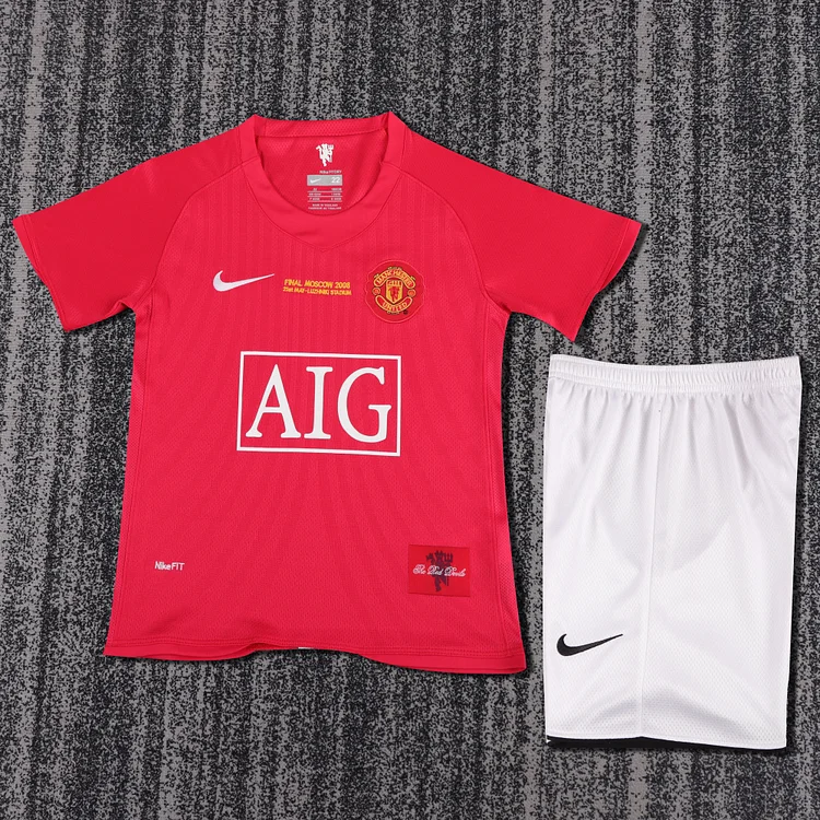 2007-08 Manchester United Home Champions League Edition Retro Shirt - Kids Size