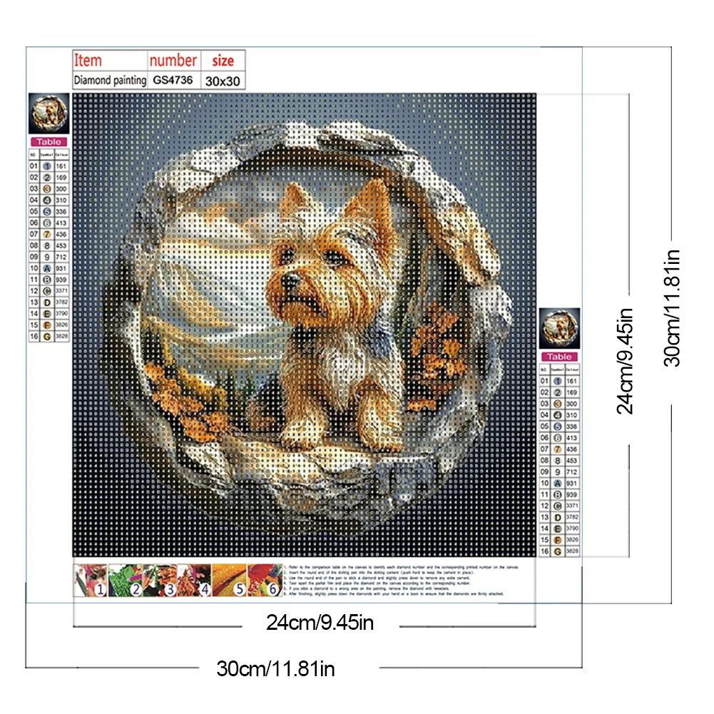 Diamond Painting - Full Round Drill - Dog(Canvas|30*30cm)