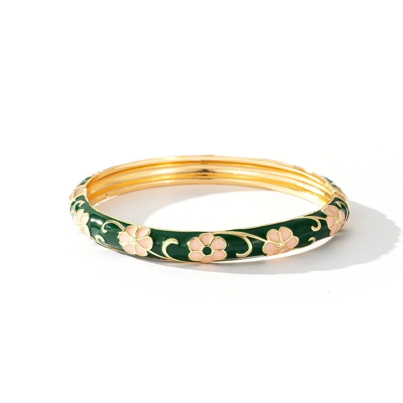 Retro Flower Copper Bangle