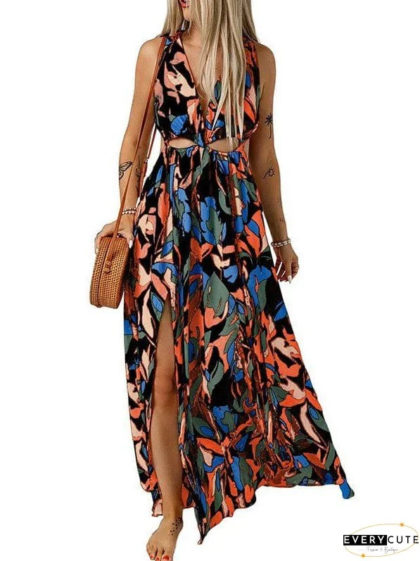 Stylish Multicolor Ruffled Sling Dress