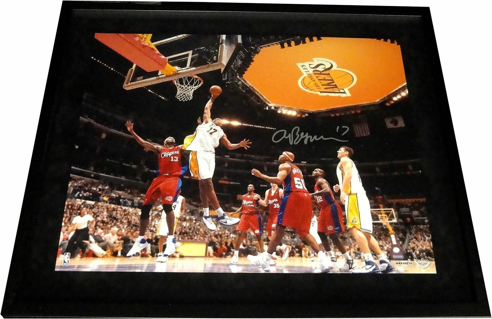 Andrew Bynum Hand Signed Autographed 16X20 Photo Poster painting Custom Framed LA Lakers UDA