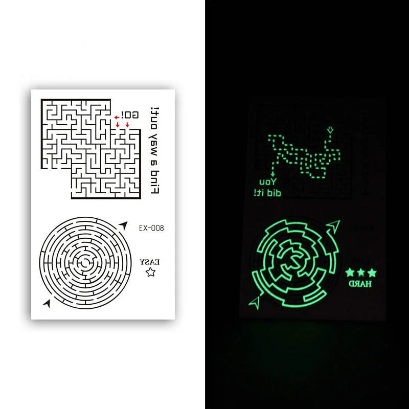 Night Luminous Tattoo Butterfly Starry Star Universe for Kids Fake Tattoo Glowing In Dark Waterproof Temporary Tattoo Stickers