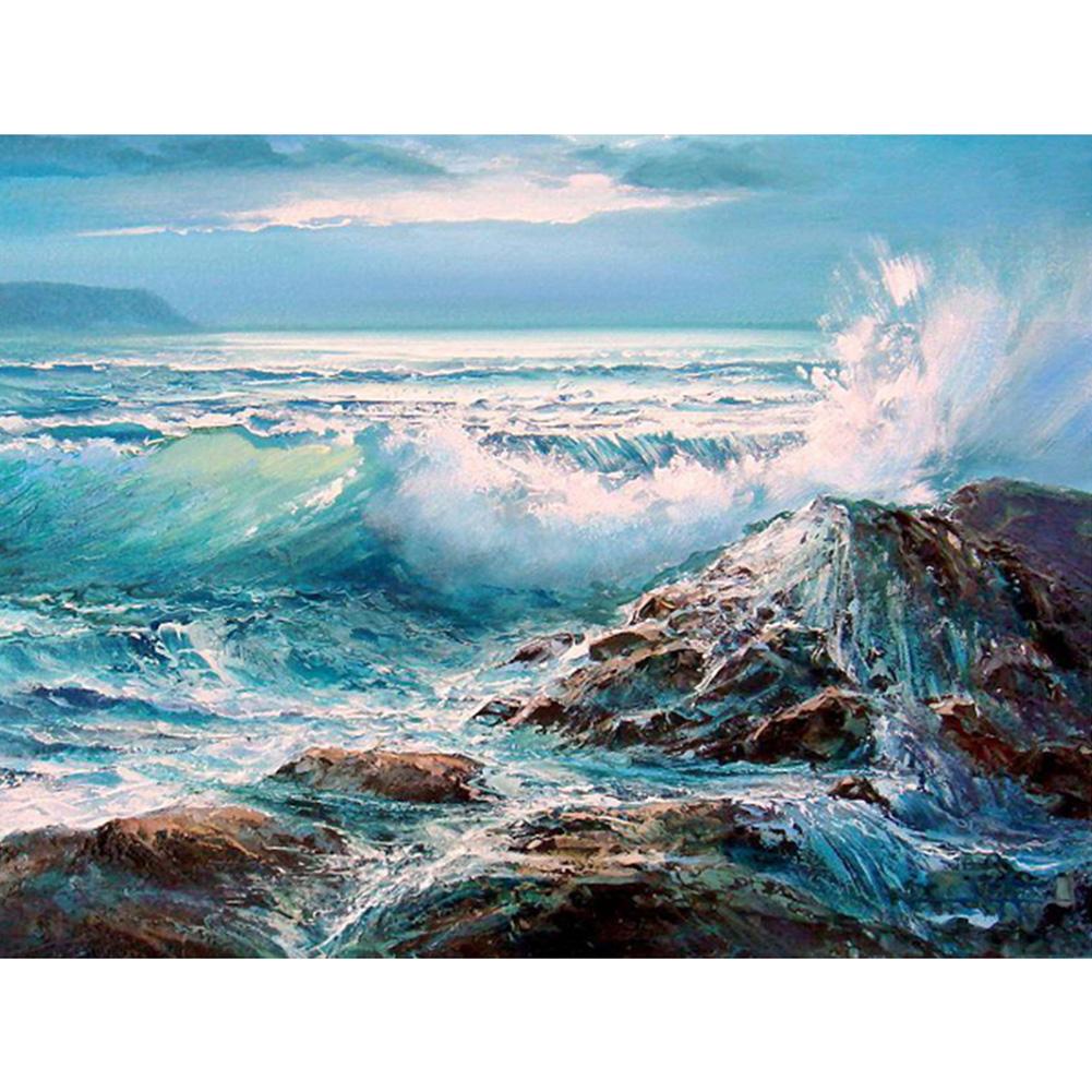 

40*30CM - Wide Sea - Round Drill Diamond Painting, 501 Original