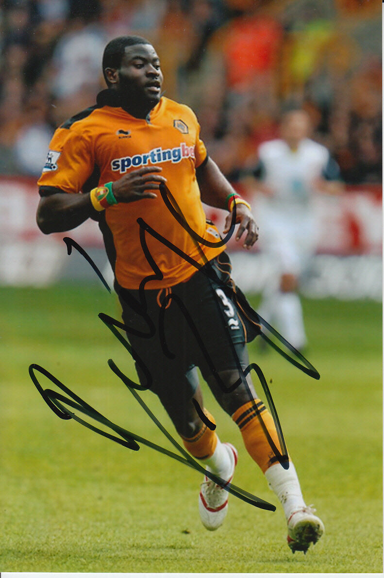 WOLVES HAND SIGNED GEORGE ELOKOBI 6X4 Photo Poster painting 2.