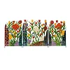 Colorful Metal 3-Panel Butterfly and Flower Garden Screen