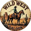 Wild West - Round Vintage Metal Signs - 30*30cm - Western