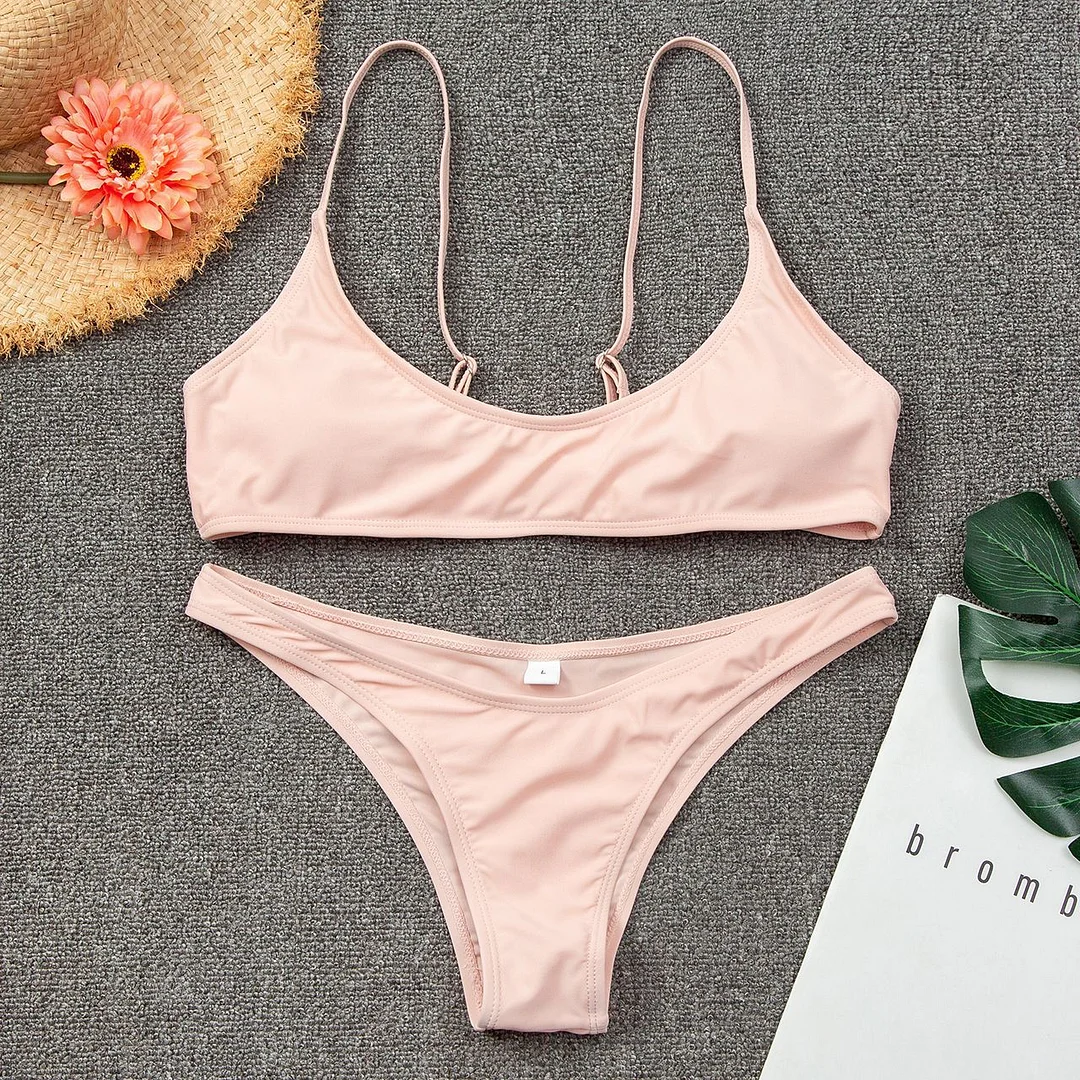 Bandeau Bikini Women Swimwear Bathing suit Sexy Bikinis Solid Push Up Bikini 2020 Hot Sale Padded Bra Swimsuit S-XL