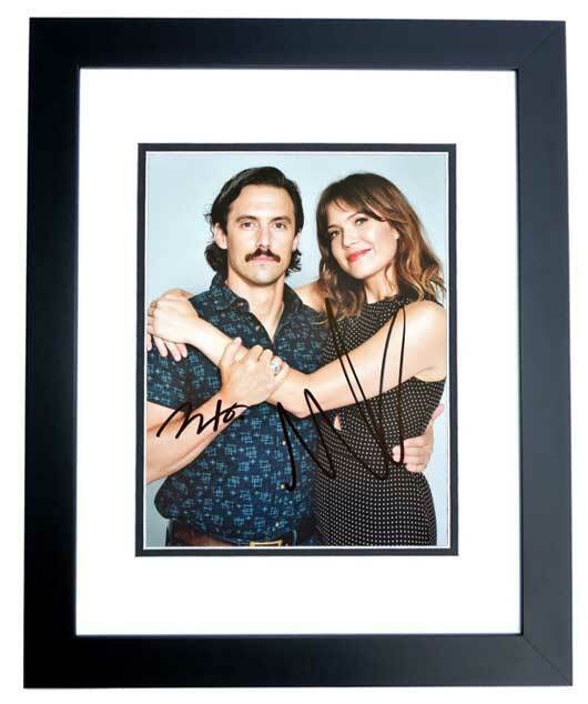 Milo Ventimiglia and Mandy Moore Signed This Is Us 8x10 inch Photo Poster painting - FRAMED