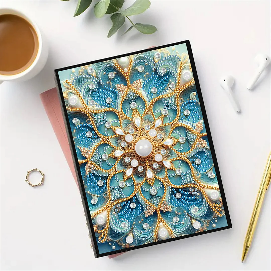 2pcs Mandala Partial DIY 50 Pages A5 Diamond Painting Notebook for Study Home