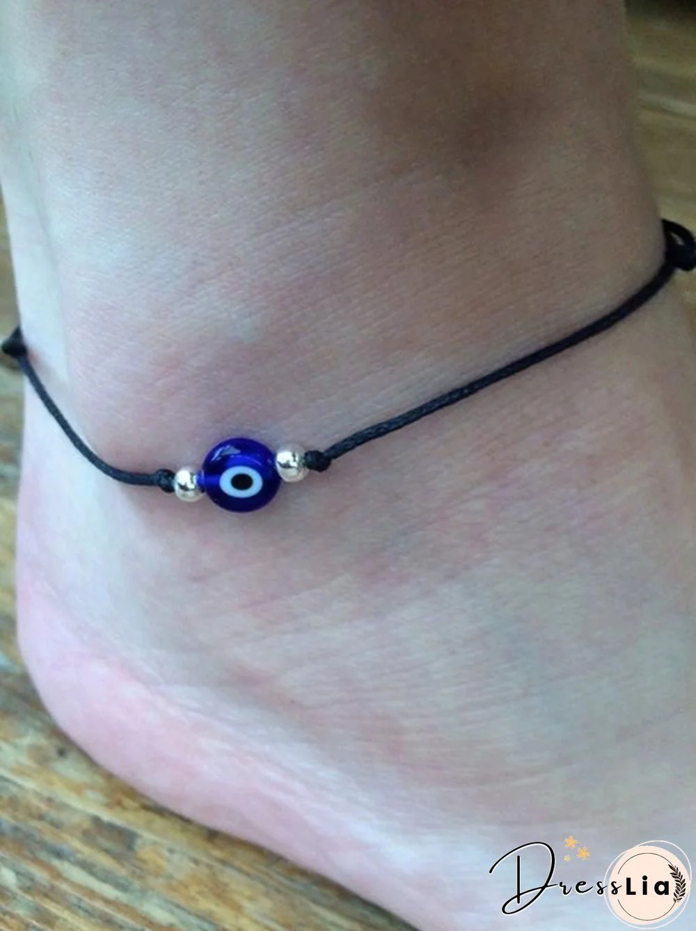 2Pcs/Set Evil Eye Handmade Black Rope Beaded,Ankle,Bracelet,necklace Set