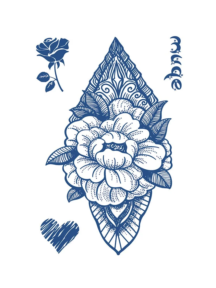 S41-89 herbal tattoo stickers juice semi-permanent non-reflective vegetation female waterproof male durable sticker simulation