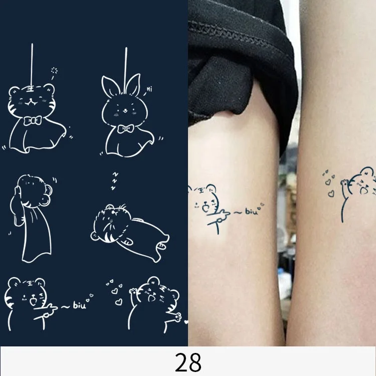 Flower Butterfly Animal Art Festival Comic Text Waterproof Full Body Arm Natural Temporary Tattoo For Men and Women