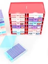 (US Local)12 Grids Diamond Painting Organization Set with Point Drill Trays (Red 1)
