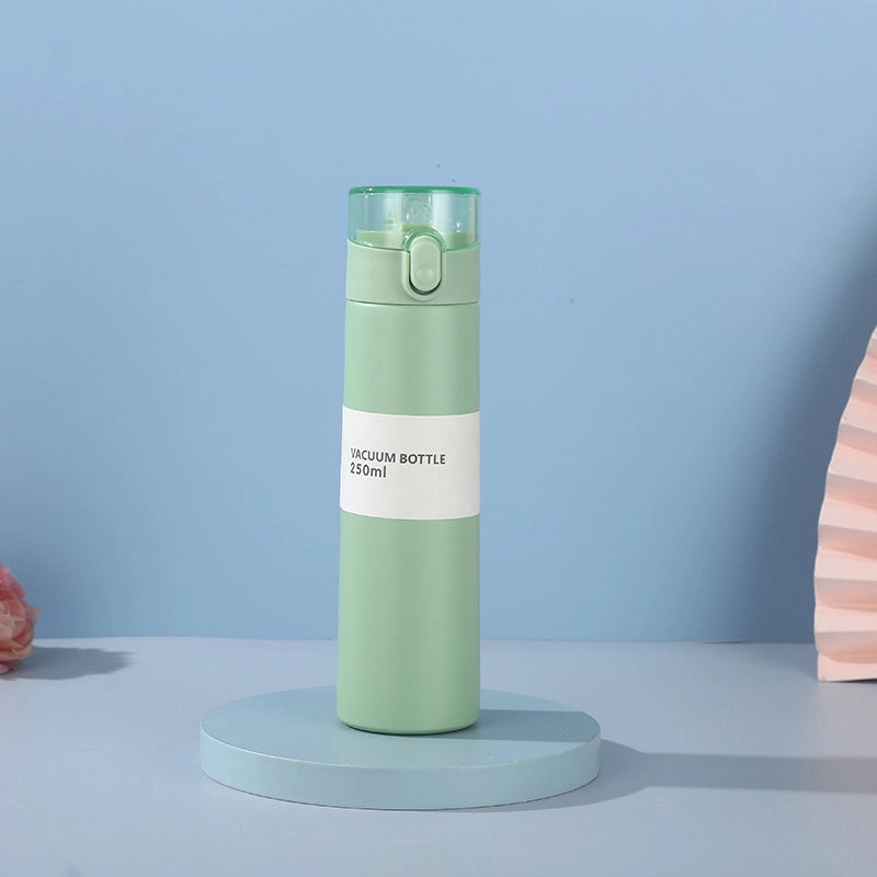 Straw Mini Pocket Cup 304 Stainless Steel Children’s Thermos Cup Cute Portable Straight Body Bounce Cover Water Cup