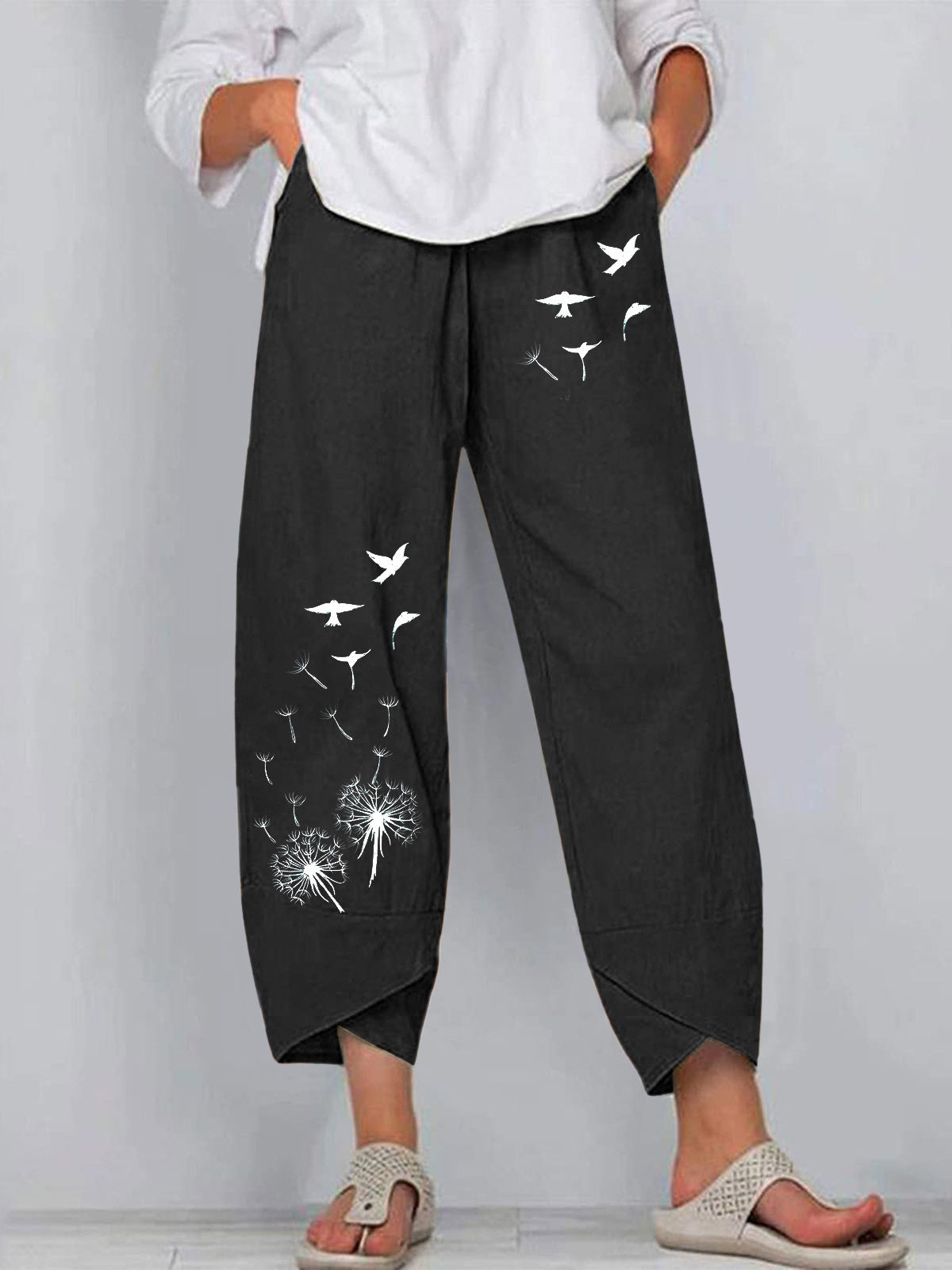 Women's Summer Casual Loose Graphic Printed Wide Leg Pants Casual Pants
