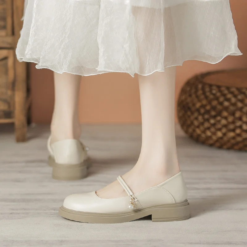 Brownm Brownm Chinese Shoes With Skirt Summer Loafers Mary Jane Women's Shoes Women's French Shallow Flat Single Shoes